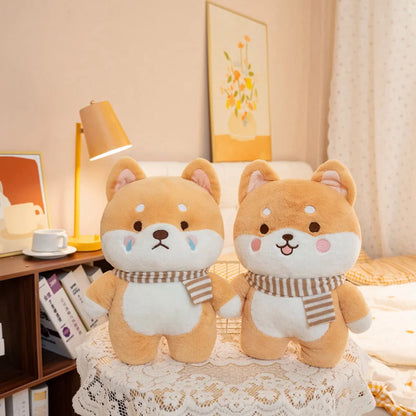 Kawaii Shiba Inu Plush Pillow Toy Soft Stuffed Dog Animal Cuddly Baby Doll for Girls Lovely Cartoon Gift Decor