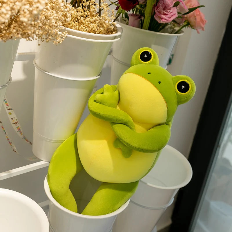 50cm Cute Cozy Frog Plushies Soft Stuffed Animal Funny Frog Toy with Scarf Kawaii Gift For Girl Boy Girlfriend