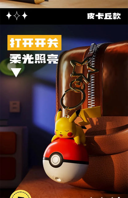 Genuine Pokemon Pikachu Keychain Psyduck Piplup Bulbasaur Anime Action Figures Toy Keyring Fragrance Pendant Christmas Gifts