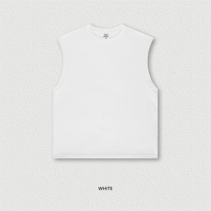 ZODF American Retro Men Washed Solid Tank Tops Women Unisex Loose Edge 275gsm Cotton Sleeveless Tees Brand Streetwears HY0503