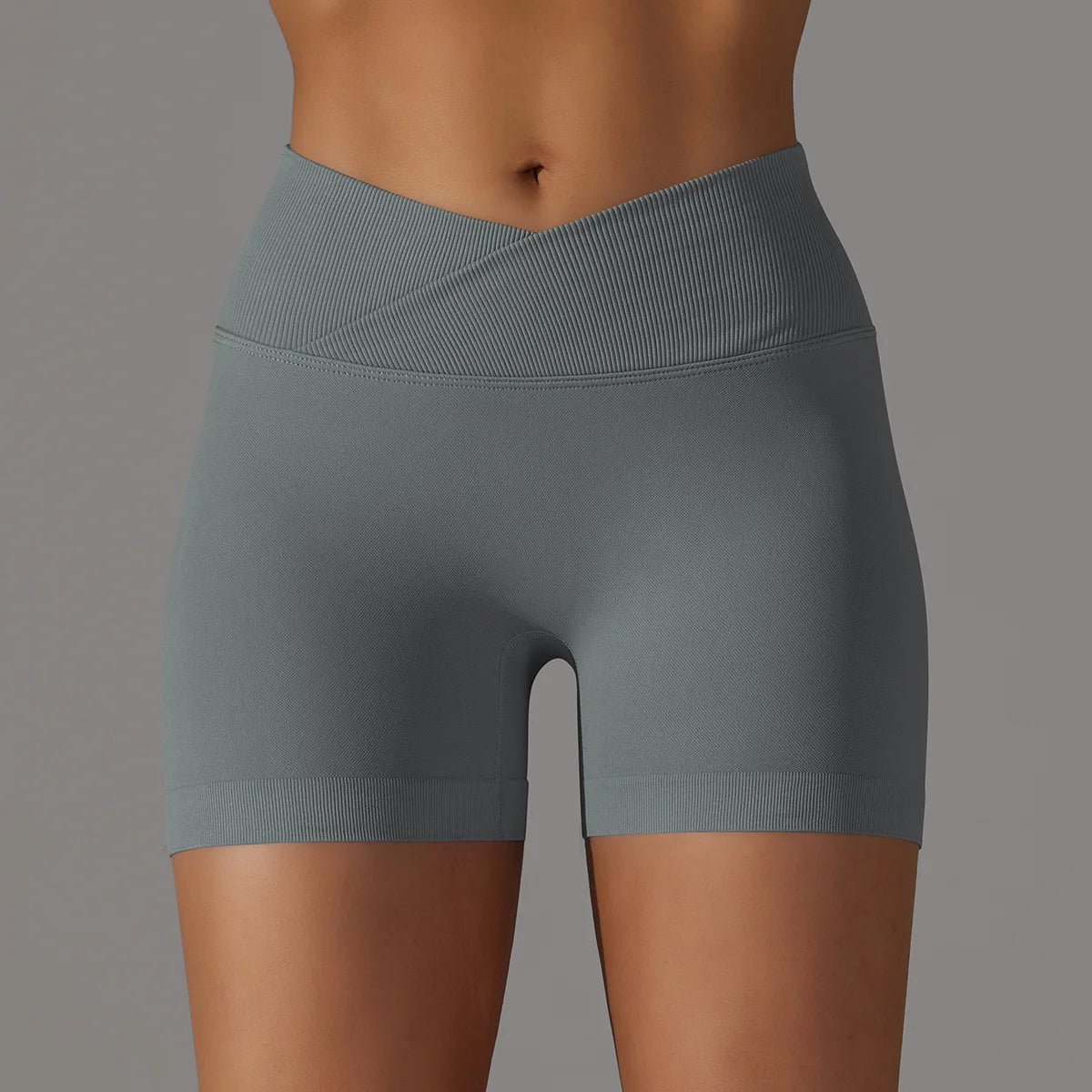The Codex Summer V-Waist Peach Hip Lifting High Waist Seamless Yoga Shorts Tight Fitting Three Part Running Pants Speed