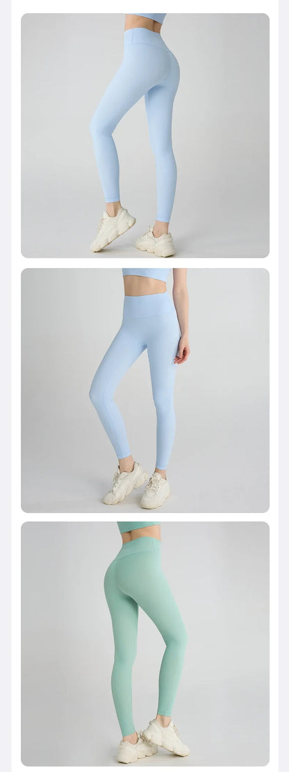 Hot Sale Women’s High Waisted Hip Lifting Yoga Leggings Breathable Fitness Running Cycling Pants