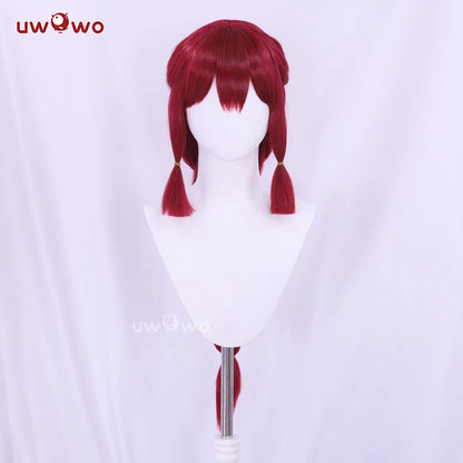 UWOWO Ahri Wig Game League of Legends/LOL: Foxfire Ahri 2023 ASU Cosplay Wig Long Hair with Ear Brown Red Hair 80CM