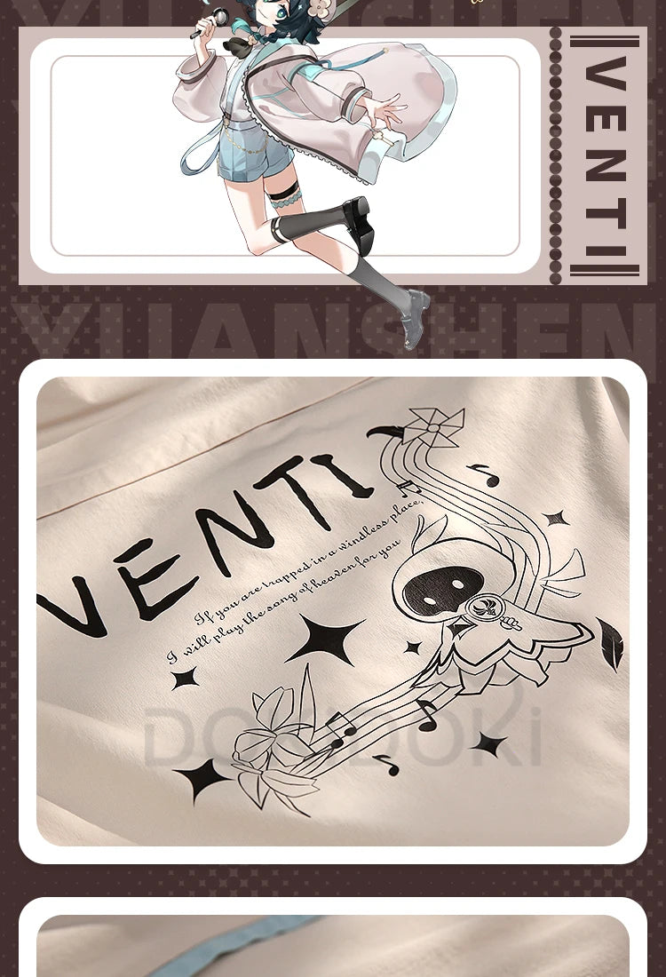 IN STOCK Venti Doujin Cosplay Game Genshin Impact DokiDoki-SR Venti Cute Cosplay Costume Detective Venti Genshin Impact Costume