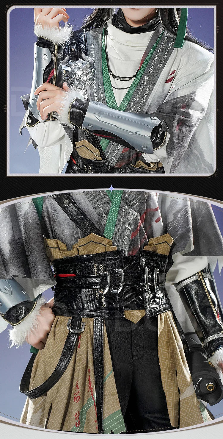 Qiuyuan Cosplay Costume Game Wuthering Waves DokiDoki-SR Men White Suits Wuthering Waves Qiuyuan Wig Cosplay Accessories