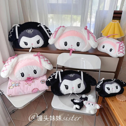 Sanrio Lolita My Melody Headrest Back Cushion Car Seat Belt Cover Stuffed Anime Kuromi Cuddly Pillow Plushies Xmas Gifts Girl