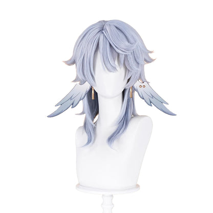 IN STOCK Sunday Cosplay Wig Game Honkai:Star Rail DokiDoki Men 48cm Layered Gradient Wig Sunday Wings Headwear Ear Clip Free Cap