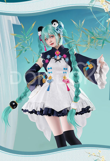 MIKUU Cosplay Costume Game Cosplay DokiDoki-R Mikku Cosplay Women Cute Lolita Dress Costume Mikuu Panda Cosplay Wig