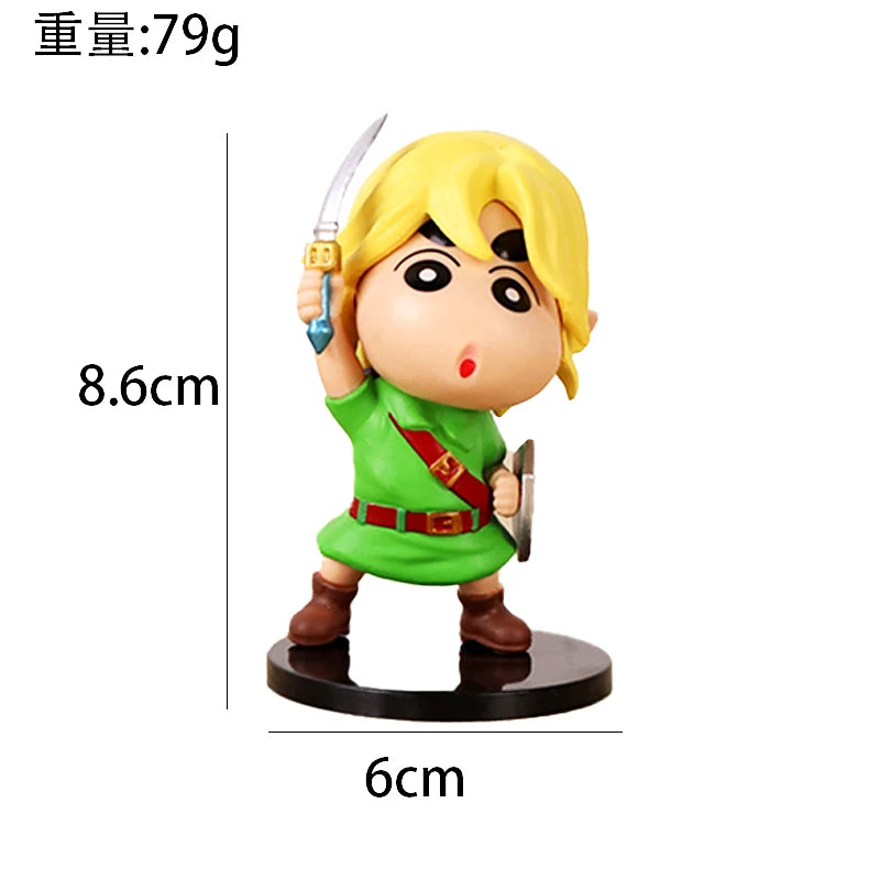 New 8cm Crayon Shin-chan Cos Anime Game Characters Action Figure Anime Figurine Pvc Collection Model Toys Kids Gifts ﻿