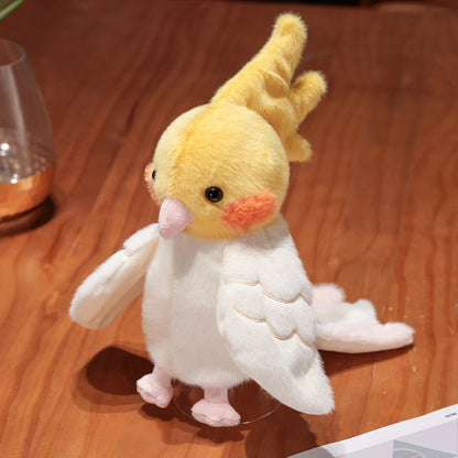 Kawaii Bird Hand Puppet Cute Parrot Cockatiel Budgie Soft Plush Toy Lovely Animal Plushies Parent-child Interactive Toys