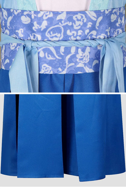 Anime The Apothecary Diaries Maomao Cosplay Costume Wig Blue Dress Hanfu Hunting Outfit Halloween Party for Women Girls iCoser