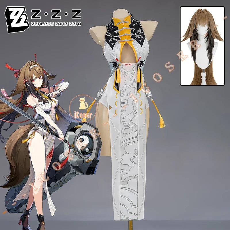Zenless Zone Zero Ye Shunguang Cosplay Costume Wig Dress Headwear Carnival Game Outfit Halloween Party for Women Girls Role Play