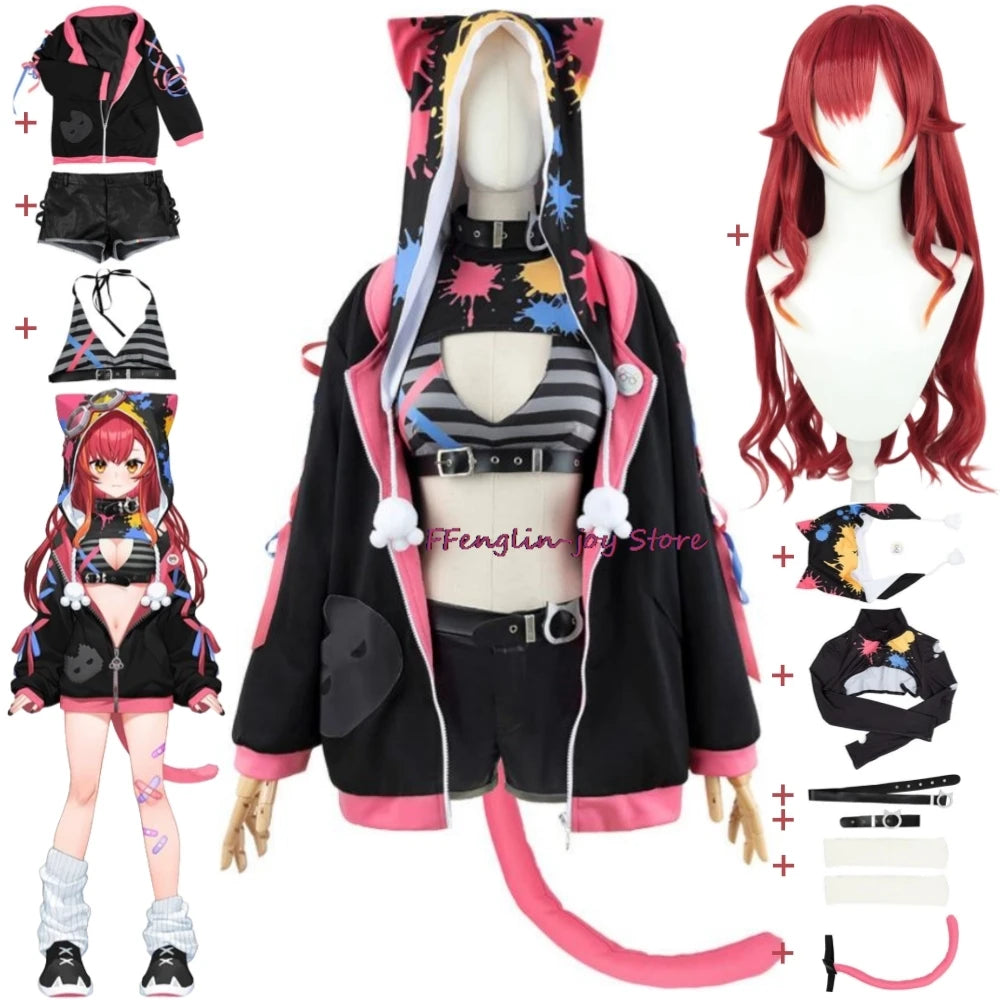 Virtual ESports Project VSPO Nekota Tsuna Cosplay Costume Set Polyester