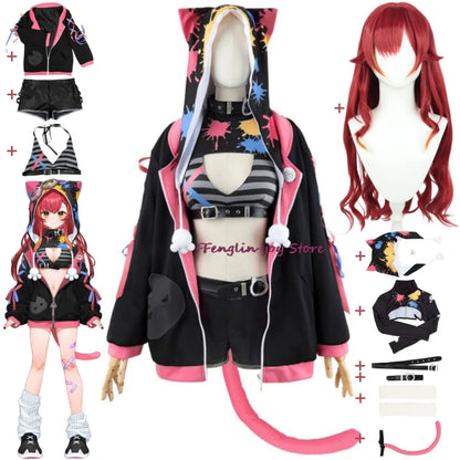 Virtual ESports Project VSPO Nekota Tsuna Cosplay Costume Set Polyester