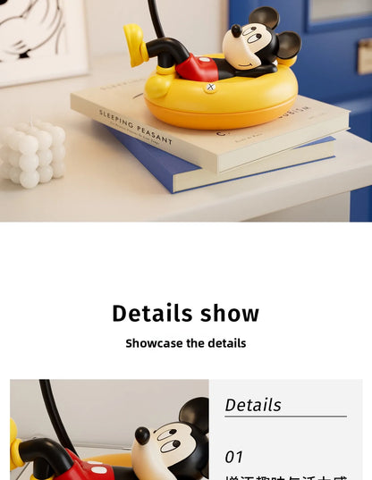 Mickey Figurine Night Light Cartoon Mickey Mouse 3d Doll Reading Lamp Cute Desktop Decor Statue Creative Desk Lamp for Kids Gift