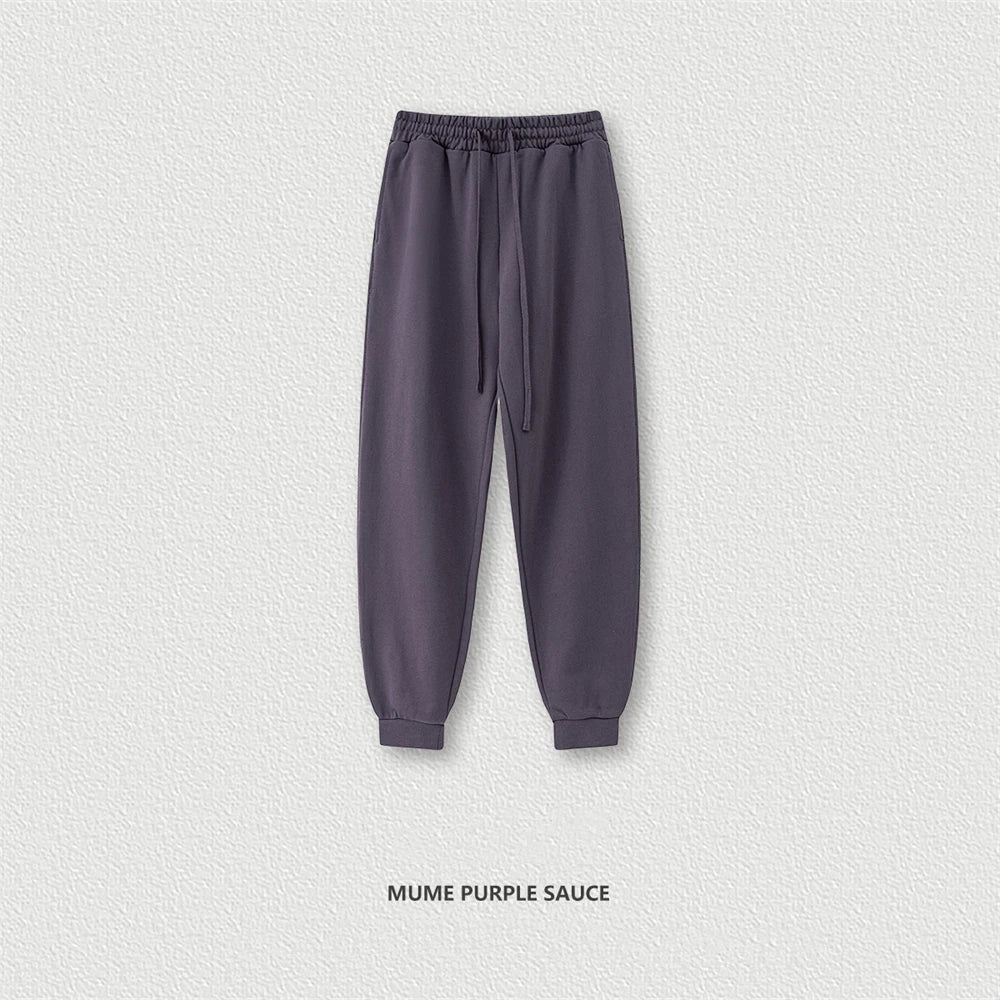 ZODF 2024 Autumn Winter Unisex Solid Sweatpants Heavyweight 440gsm Casual Loose Fit Sport Joggers HY0890 - Plum Purple