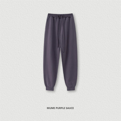 ZODF 2024 Autumn Winter Unisex Solid Sweatpants Heavyweight 440gsm Casual Loose Fit Sport Joggers HY0890 - Plum Purple