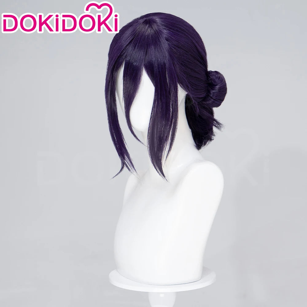 IN STOCK Makimaa Denjii Rezee Wig Anime Cosplay Dokidoki Women 35cm Purple Hair Rezee Cosplay Choker Demon Free Wig Cap