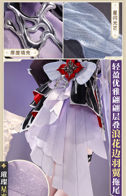 Honkai Star Rail Evernight March 7th Cosplay Costume Wig Dress Headwear Mysterious Foreign Guest Amphoreus Halloween Party Women