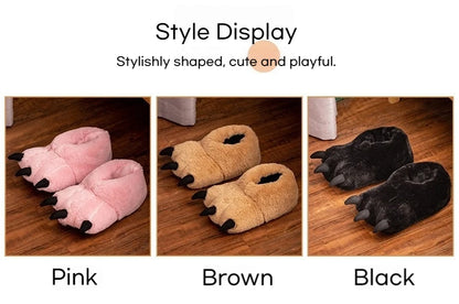 New Animal Claw Shoes For Adults, Warm And Casual Cute And Cute Plush Toys All Inclusive Flat Slippers Wholesale