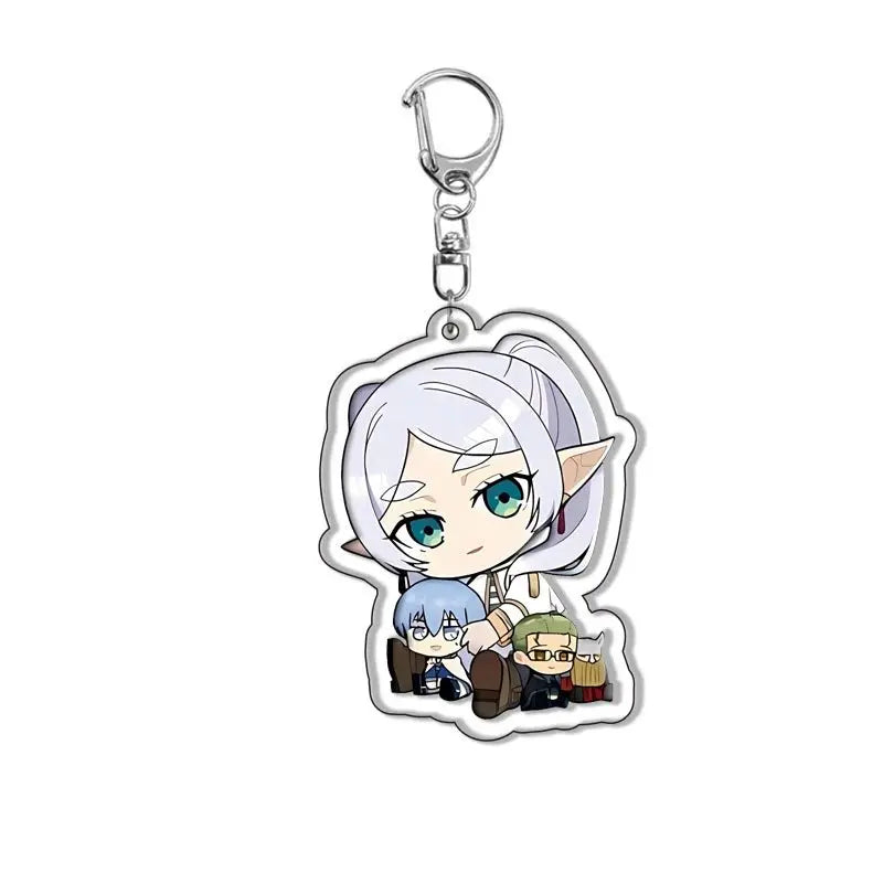 Frieren Keychain Anime Frieren Beyond Journey's End Himmel Stark Fern Cosplay Key Chain Backpack Pendant Girls Kid Birthday Gift
