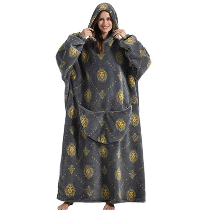 Men Plus Size Hoodies & Sweatshirts Warm Fall Winter Clothes Halloween Extra Long Oversized Blanket Hoodie Blue Yellow Gray Tops