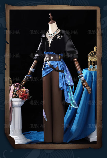 Identity V Clear Rationality Composer Cosplay Costume Wig Uniform Glasses Frederick Kreiburg Halloween for Women Men Carnival