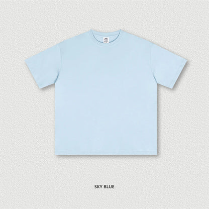 ZODF New 2025 Spring Summer 235gsm Solid Cotton T-Shirts For Men Women Unisex Loose Basic T Shirt Tees Brand Tops HY0970