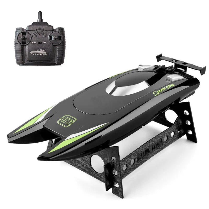 30km/H Racing Boat 2.4G RC High Speed Dual Motor Waterproof Speedboat 20min Runtime Boys Christmas Gift - BLACK