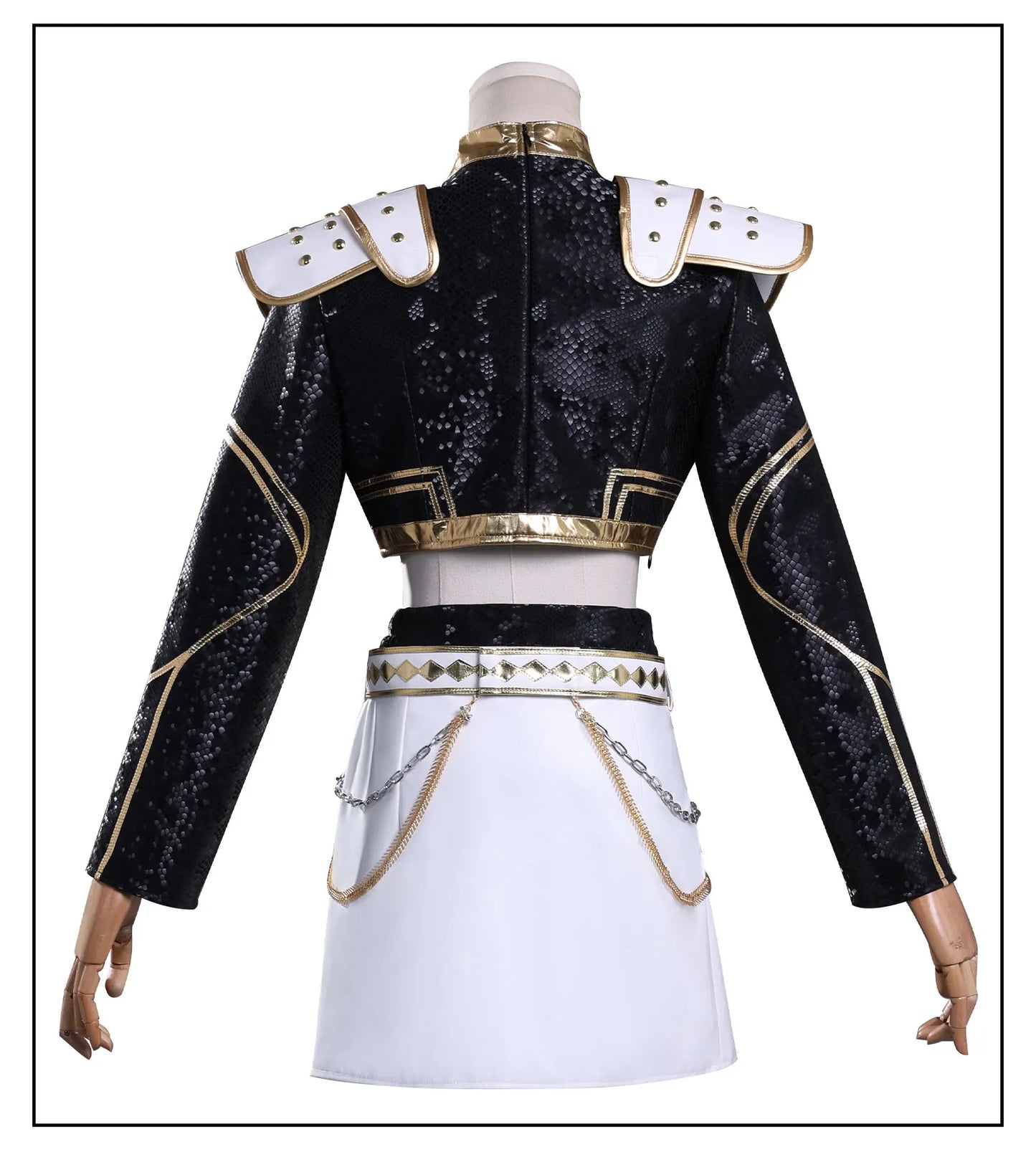 KPop Demon Hunters Zoey Cosplay Costume Black Gold Skirt Huntrix Golden Outfit Earrings Headwear Halloween Party for Women Girls