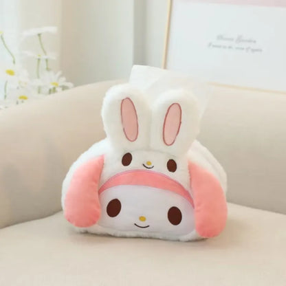 Sanrio Kuromi My Melody Cinnamoroll Cute Plush Storage Bag Plush Tissue Box Plush Makeup Bag Multifunctional Package