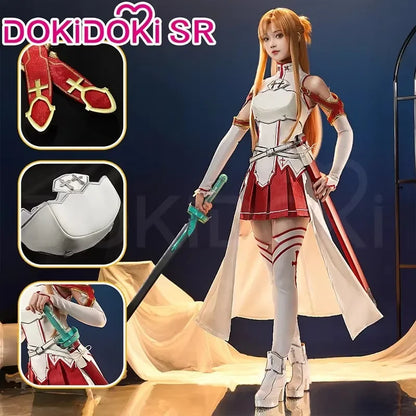 IN STOCK Yuuki Asuna Cosplay Costume Anime Sword Art Online Cosplay DokiDoki-SR Female Costume Yuuki Asuna Halloween Cosplay Wig