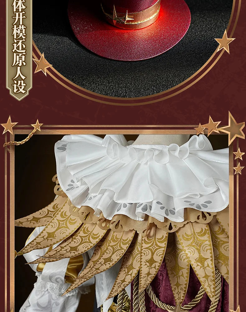 Identity V Hullabaloo Mike Morton Brightest Star Cosplay Costume Wig Uniform Hat Props Halloween Party for Women Men Carnival