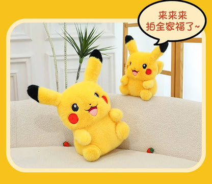 35-60CM Long-haired Pikachu Plushies Kawaii Pokemon Peluche Cartoon Anime Comfortable Soft Doll Ornament Children Toy Gifts