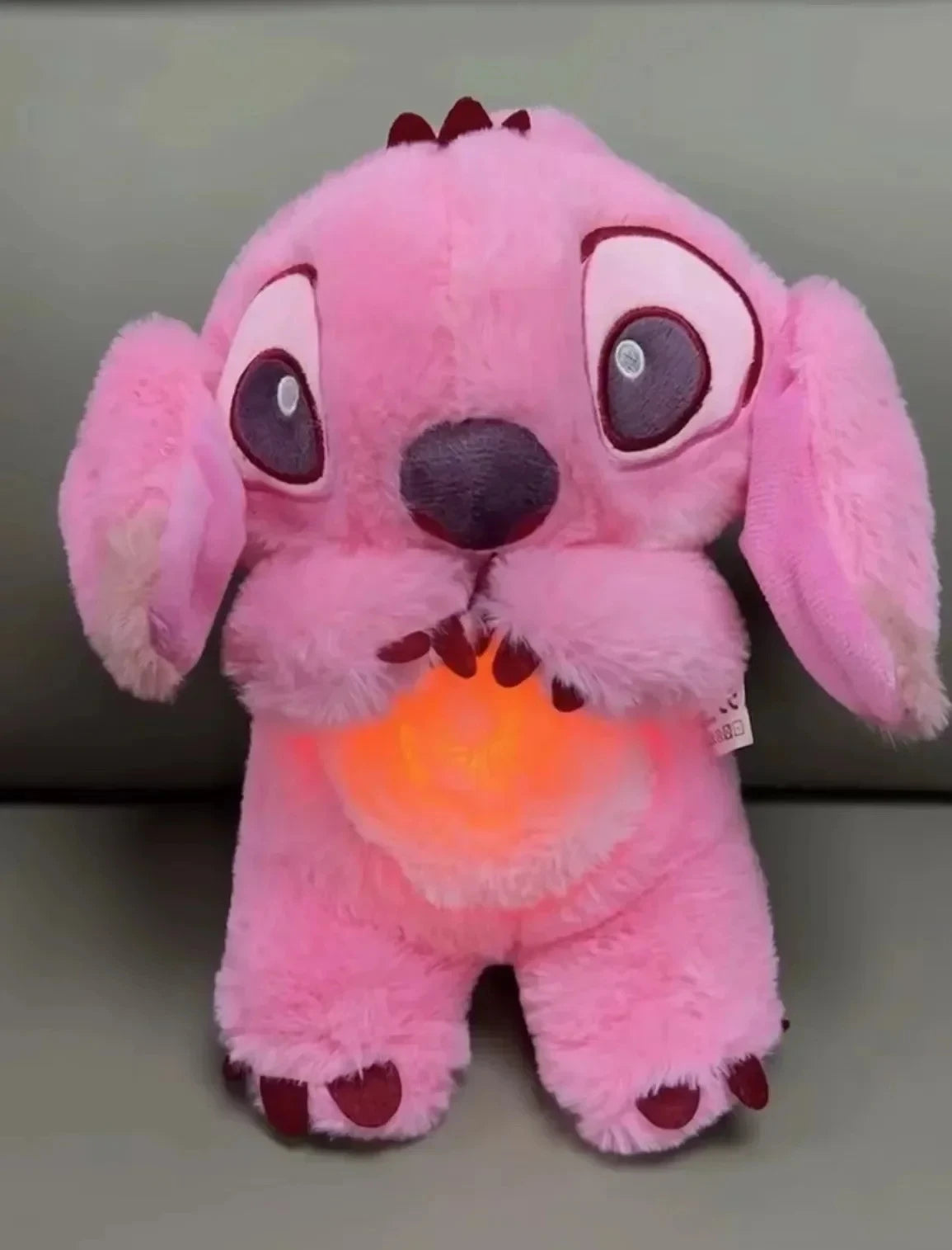 New Lilo&Stitch Plush Doll Breath Child Peluche Kawaii Soothes Toy Anime Baby Music Light Sleep Toys Pink Stitch Kid Gifts