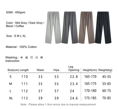ZODF Fashion Autumn Winter Men Washed 450gsm Pants Unisex High Street Oversized Straight Trousers Streetwears HY0626