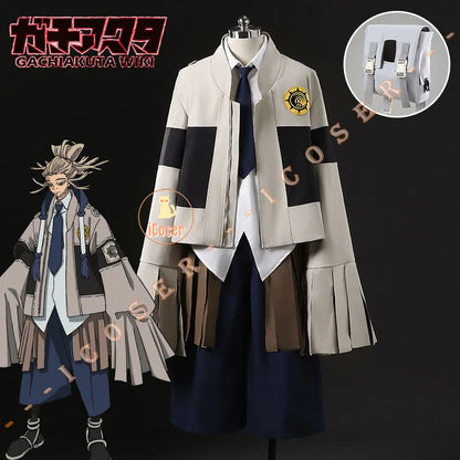 Anime Gachiakuta Tamsy Caines Cosplay Costume Wig Uniform Jacket Bag Carnival Halloween Party for Women Men Role Play Outfit Cos