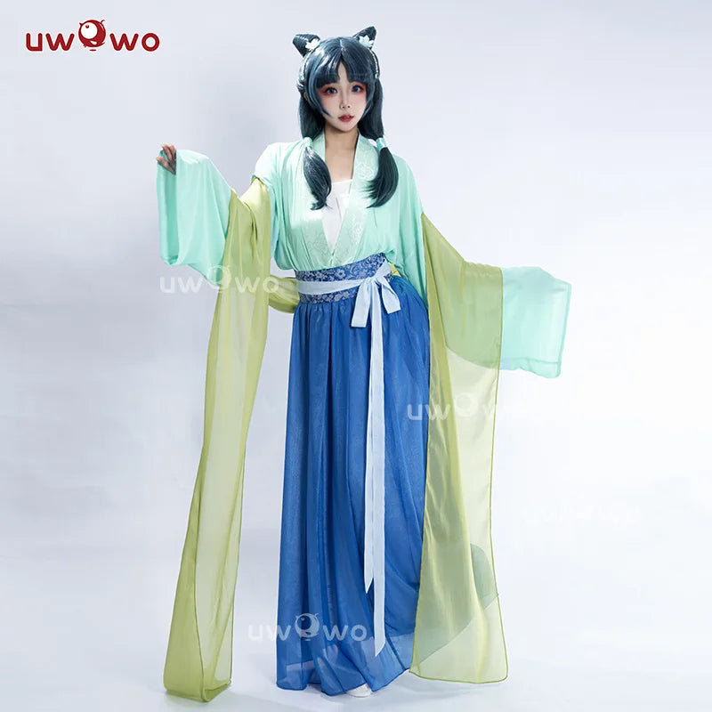 IN STOCK UWOWO Maomao Cosplay Anime The Apothecaryy Diariess Maomao Frog Green Hanfu Style Hunt Cosplay Costume New suit