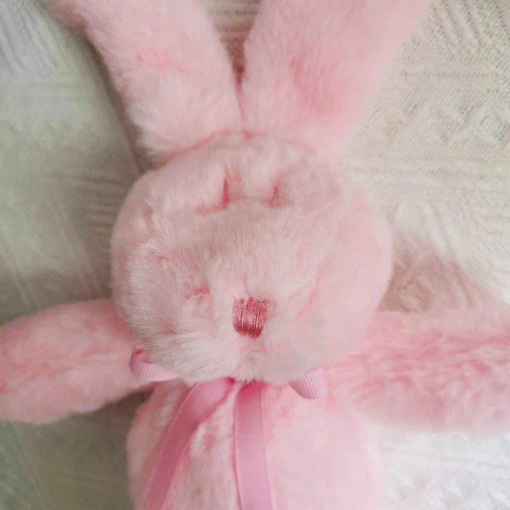 Hand Made Cute Stuffed Animal Pink Easter Bunny Plush Toy Soft Rabbit Plushie Dolls Gift For Girls Girlfriend