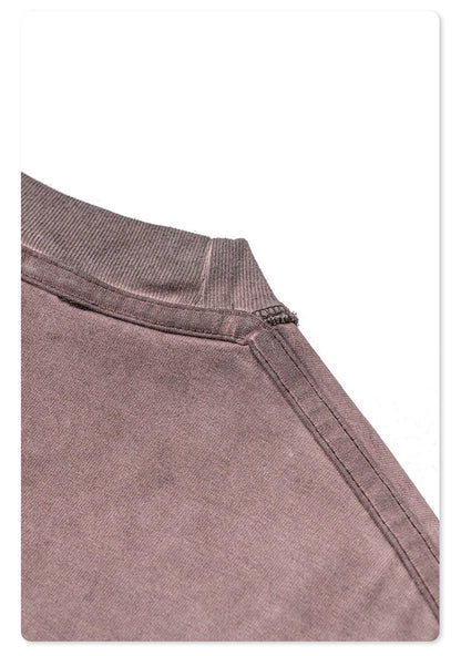 ZODF 2024 Autumn Men's Washed Cotton T-Shirt Unisex Oversized Distressed 250gsm Long Sleeve O Neck T Shirts Tees HY0921