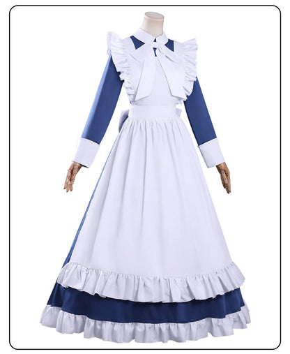 Anime Mechanical Marie Cosplay Costume Dress Maid Outfit Apron Headband Halloween Party for Women Girls Carnival Role Play Props