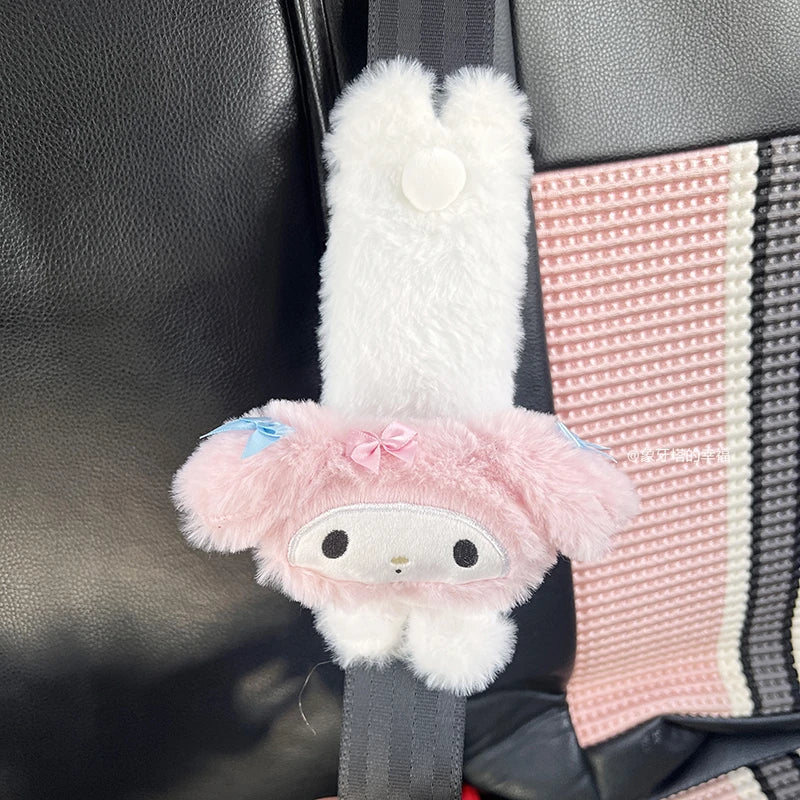 Sanrio My Melody Headrest Back Cushion Car Seat Belt Cover Stuffed Anime Japanese Style Pillow Comfortable Neck Pillow Girl Gift
