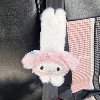 Sanrio My Melody Headrest Back Cushion Car Seat Belt Cover Stuffed Anime Japanese Style Pillow Comfortable Neck Pillow Girl Gift