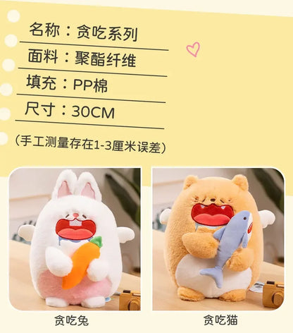 Cute Little Cat and Little Rabbit Pillow Doll Funny Cloth Doll Girl Sleeping Doll Gift Plush Toy Plush Pillow Children's Gift