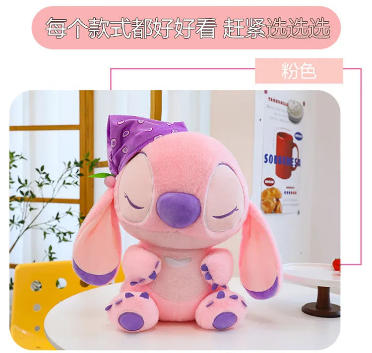 80cm Large Big Size Disney Stitch Sleeping Cute Anime Plush Stuffed Doll Room Plushies Pillow Ornaments Children's Holiday Gifts