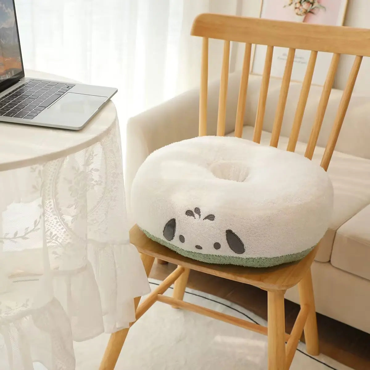 Sanrio Series Donut Shaped Plush Cushion Kuromi My Melody Pochacco Cinnamoroll Plush Seat Cushion Gifts For Children