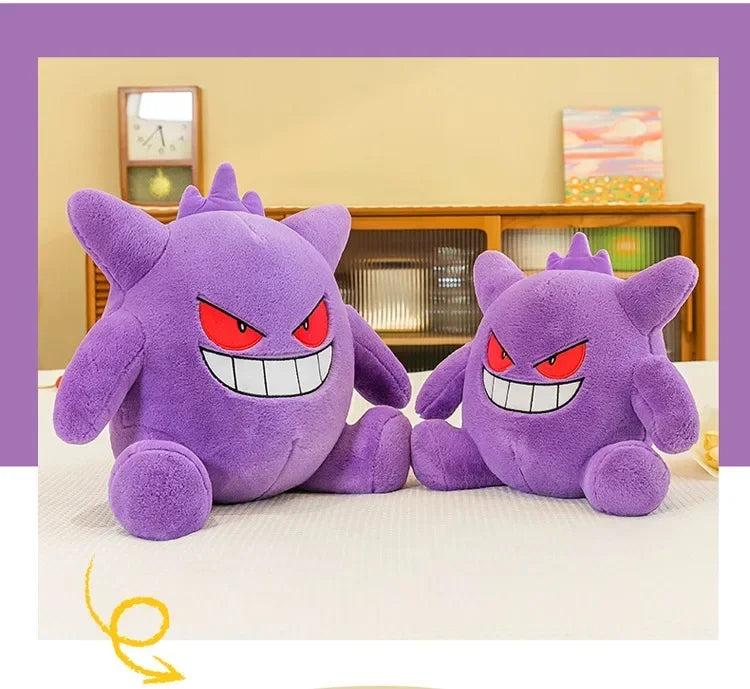 30/80cm Pokemon Gengar Stuffed Plush Toys Cartoon Cute Anime Dolls Huge Purple Pokémon Plushie Pillow Birthday Gift for Kids