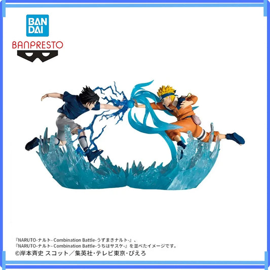 Bandai In Stock Banpresto Naruto Anime Figurines Combination Battle Uchiha Sasuke Uzumaki Naruto Action Figures Model Boxed Toys