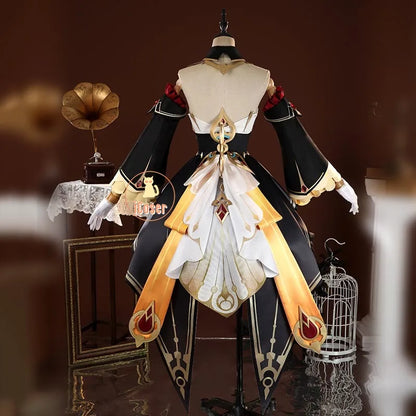 Genshin Impact Sandrone Cosplay Costume Wig Marionette Dress Headwear Eleven Fatui Harbingers Halloween Women Girls Role Play