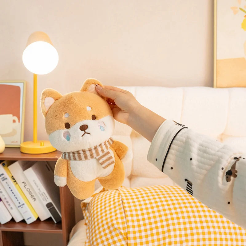 Kawaii Shiba Inu Plush Pillow Toy Soft Stuffed Dog Animal Cuddly Baby Doll for Girls Lovely Cartoon Gift Decor
